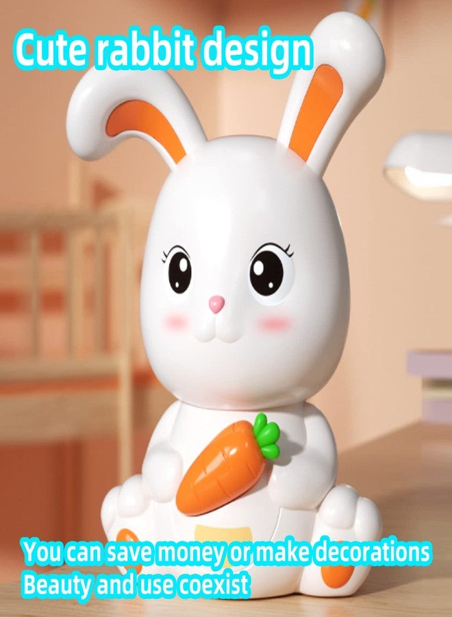 Jaugufiy Cute Cartoon Rabbit Piggy Bank，Bunny Piggy Bank for Kids, Unbreakable Rabbit Coin Bank, Rabbits Saving Money Banks, Creative Coin Box Money Birthday Gift for Boys Girls - Image 3
